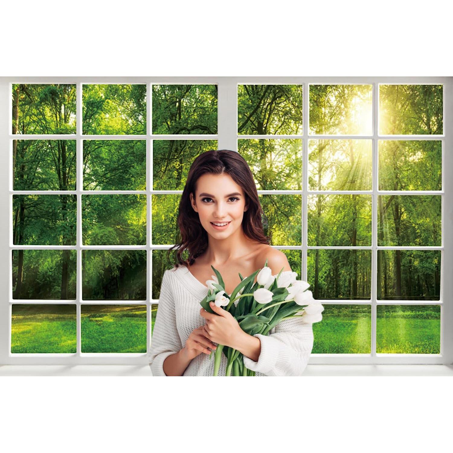 Fondo de Fotografía Primavera 10x8ft Ckihgenn Árboles Verdes