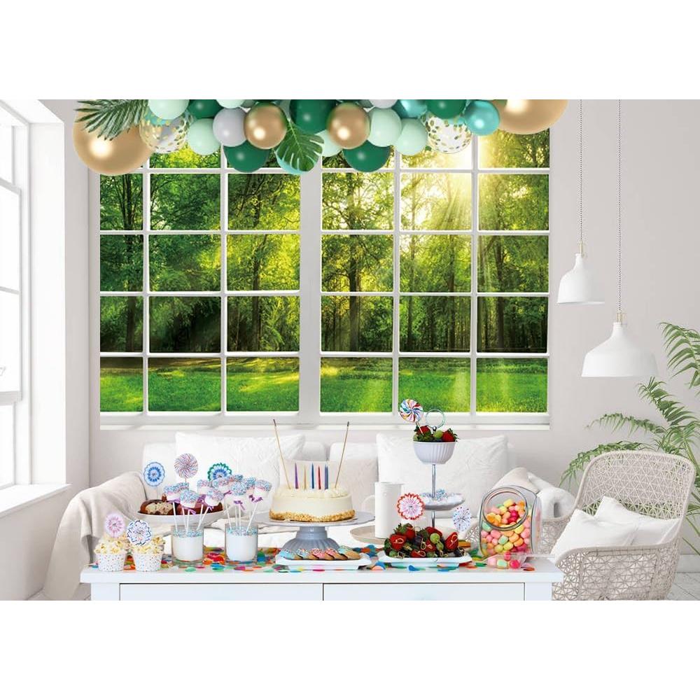 Fondo de Fotografía Primavera 10x8ft Ckihgenn Árboles Verdes