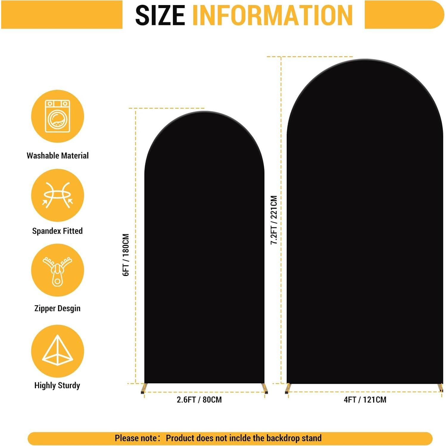 Cubierta de Arco Spandex HICYOO 2 Piezas 2.2m y 1.8m Negra