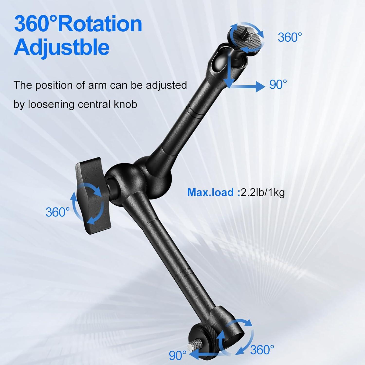 Soporte de Cámara Articulado EMART 25.4 cm Ajustable con Abrazadera