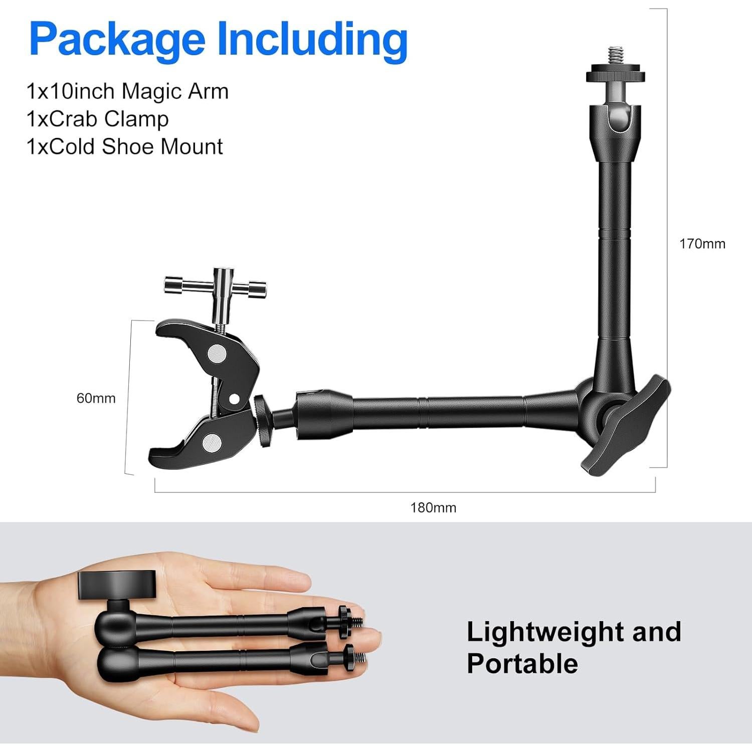 Soporte de Cámara Articulado EMART 25.4 cm Ajustable con Abrazadera