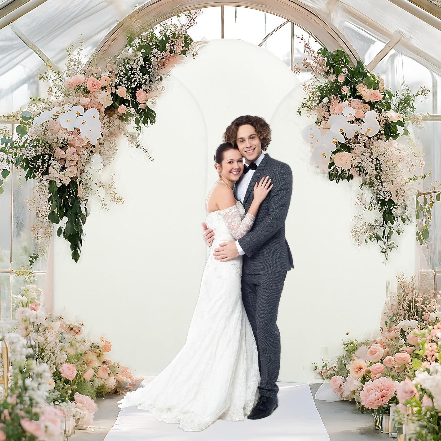 Cubierta de Arco de Spandex Marfil 6 Pies Belleza Eterna