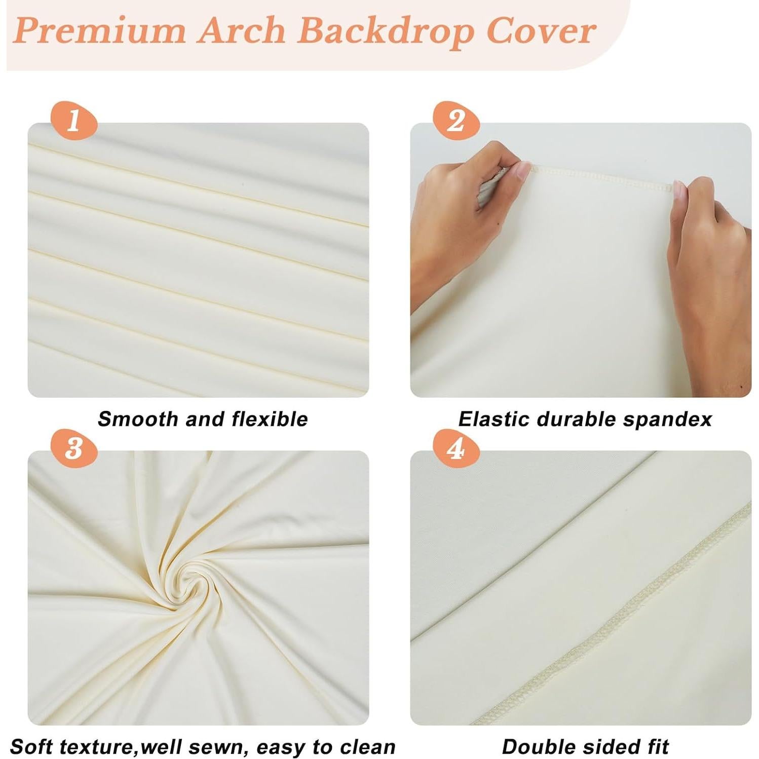 Cubierta de Arco de Spandex Marfil 6 Pies Belleza Eterna