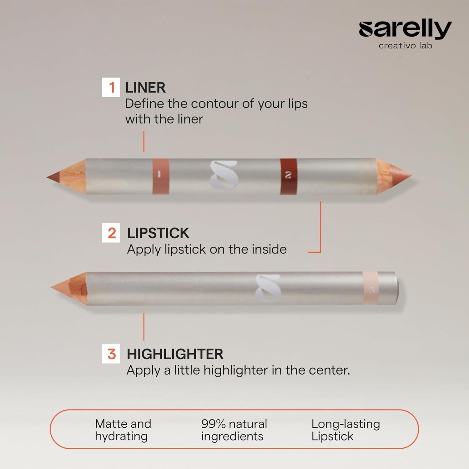 Kit de Maquillaje Vegano 5 en 1 SARELLY | Labial y Espejo