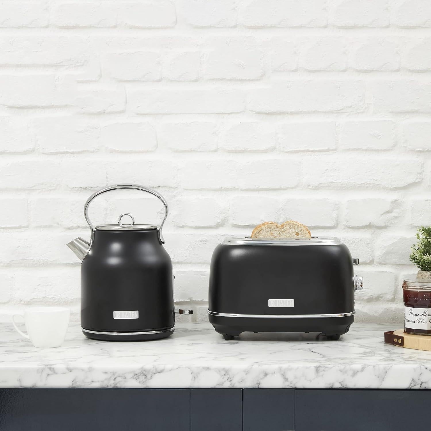 Tostadora Haden Heritage 2 Rebanadas Acero Inoxidable Negro