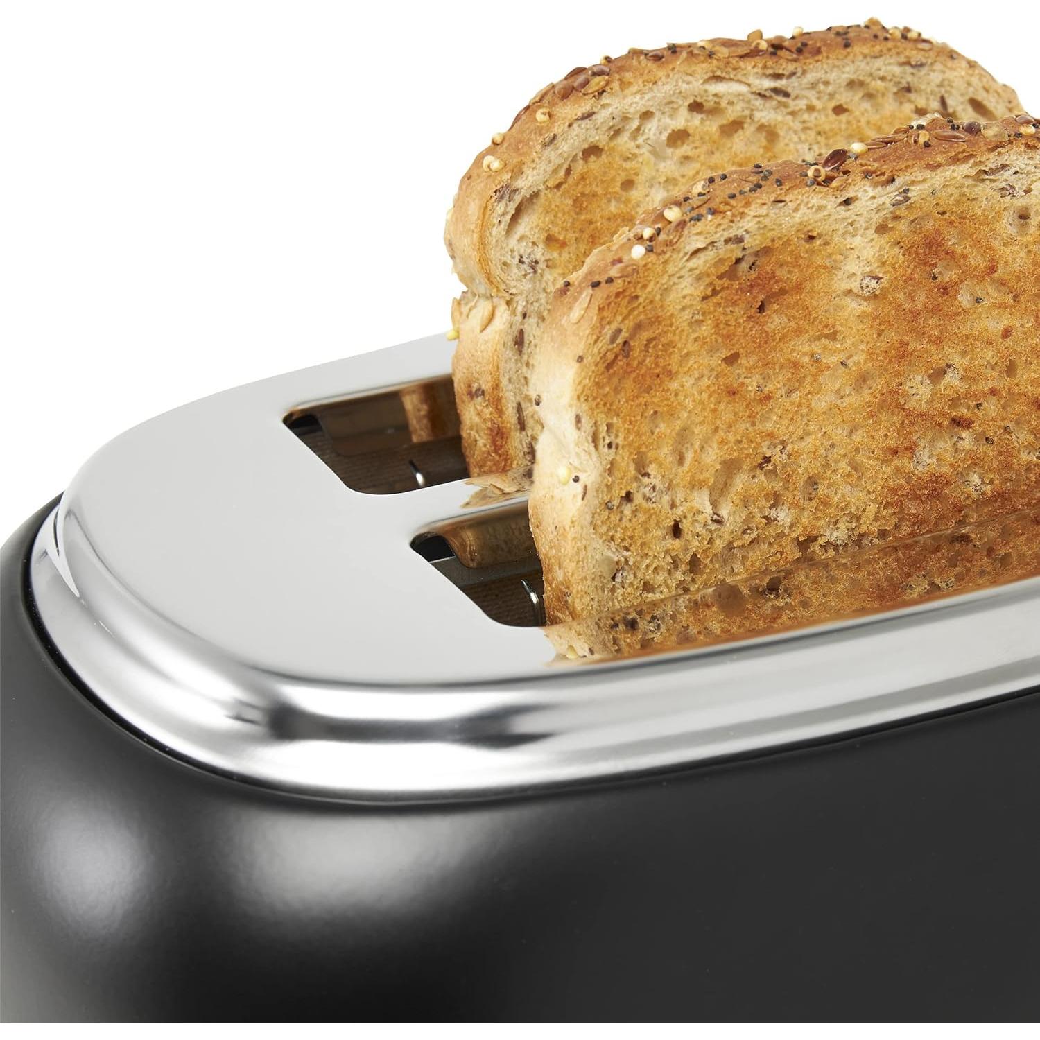 Tostadora Haden Heritage 2 Rebanadas Acero Inoxidable Negro