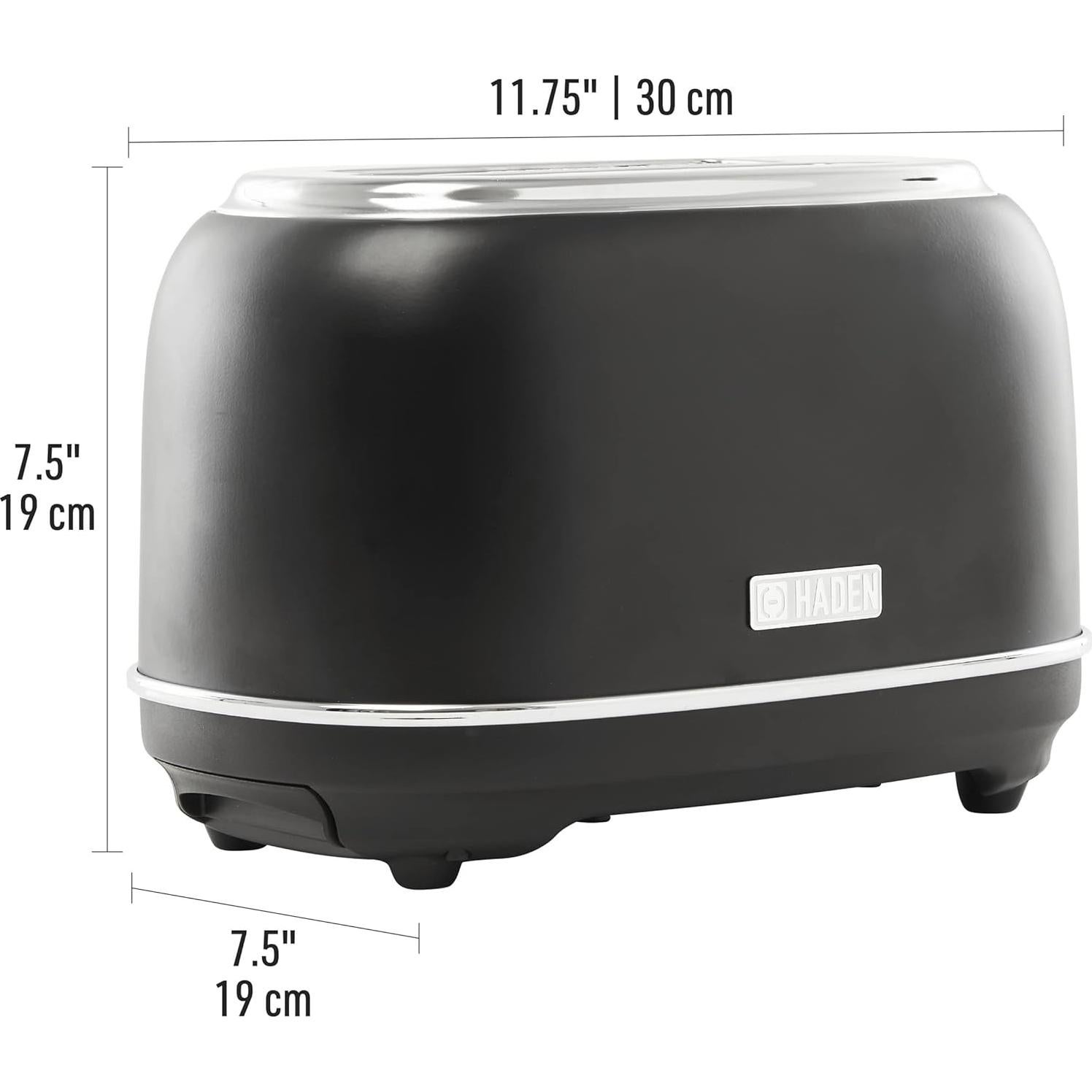 Tostadora Haden Heritage 2 Rebanadas Acero Inoxidable Negro