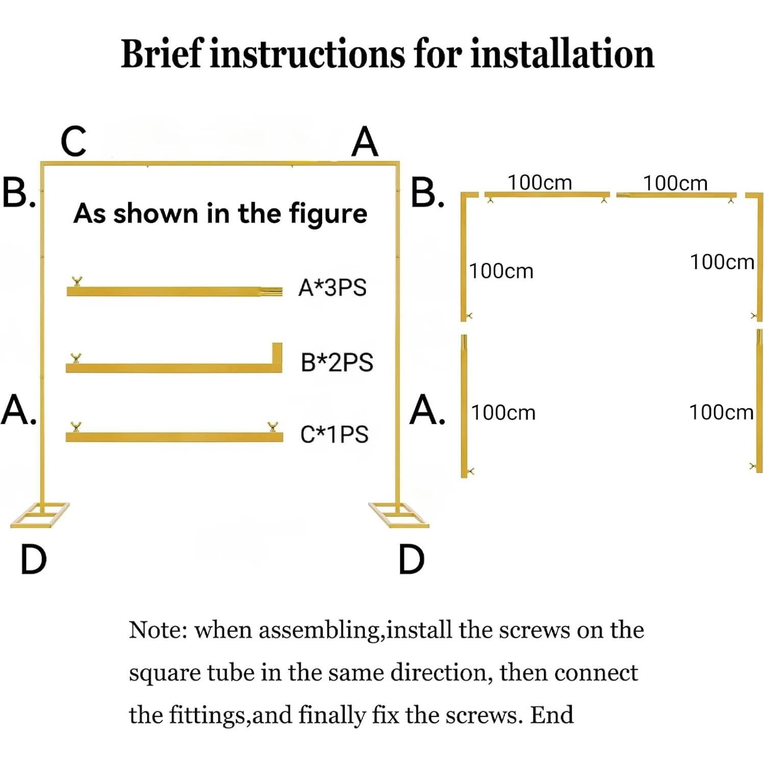 Soporte de Fondo Cuadrado 2.5M LEISULIF Dorado Ajustable