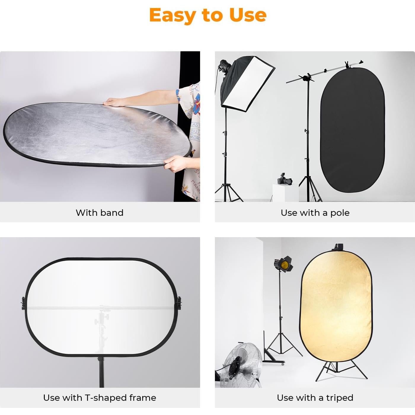 Reflector Plegable 5 en 1 K&F Concept 60x90cm con Bolsa