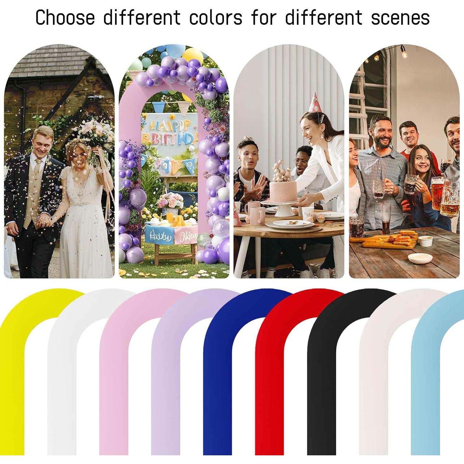 Cubierta de Arco en U Spandex Doble Cara Rosa Claro 2.2m