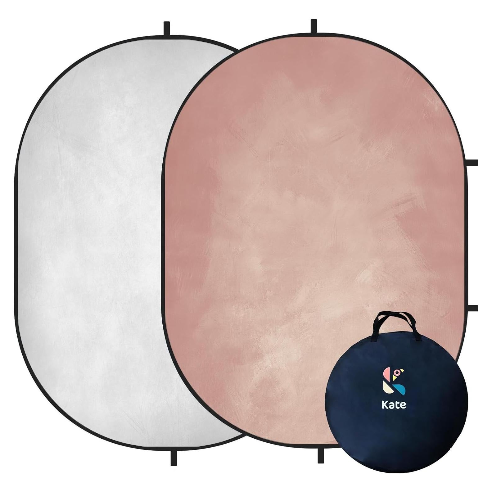 Fondo de Fotografía Doble Cara Kate 1.5x2m Rosa y Gris