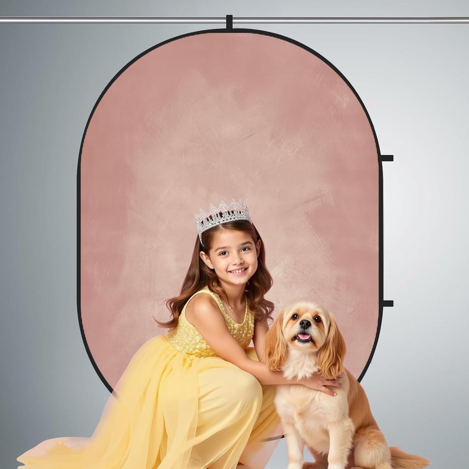 Fondo de Fotografía Doble Cara Kate 1.5x2m Rosa y Gris