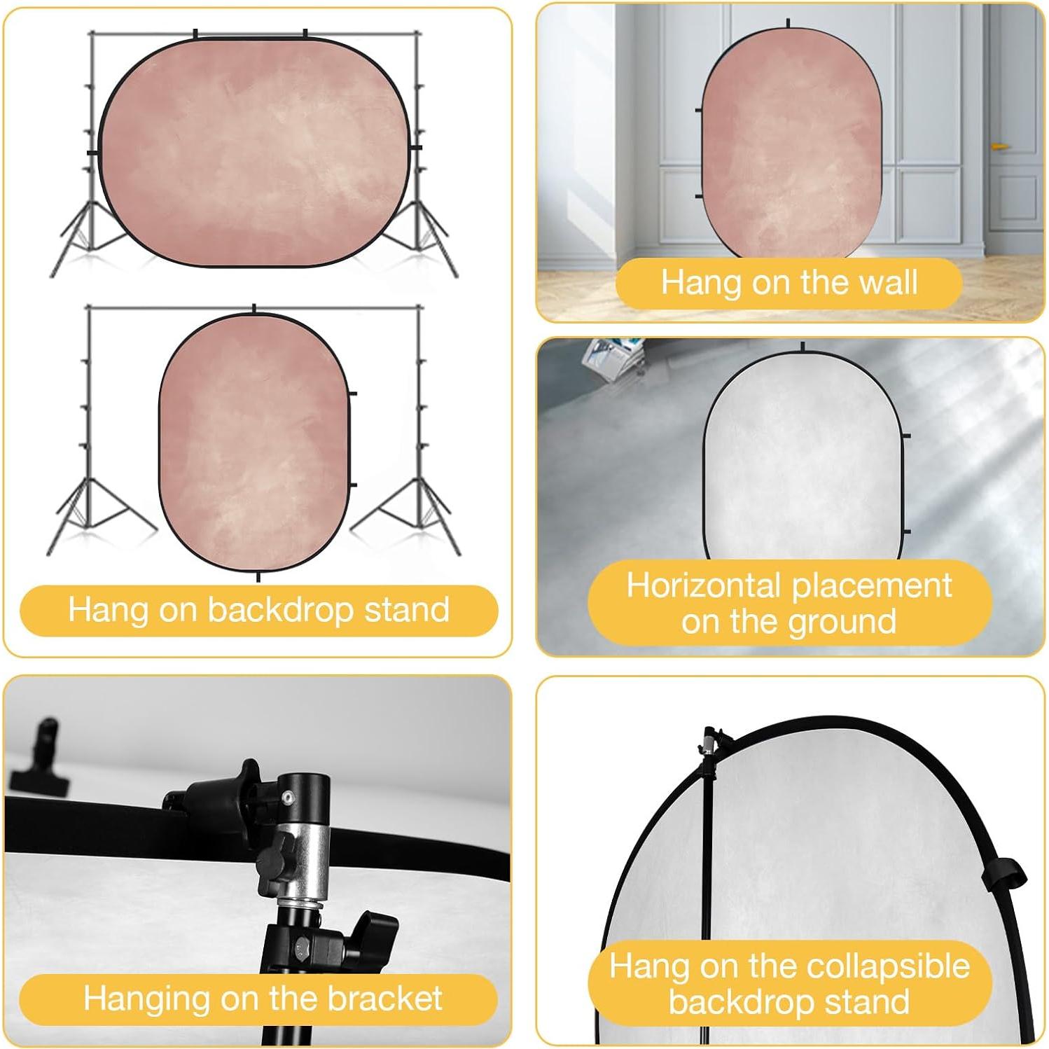 Fondo de Fotografía Doble Cara Kate 1.5x2m Rosa y Gris