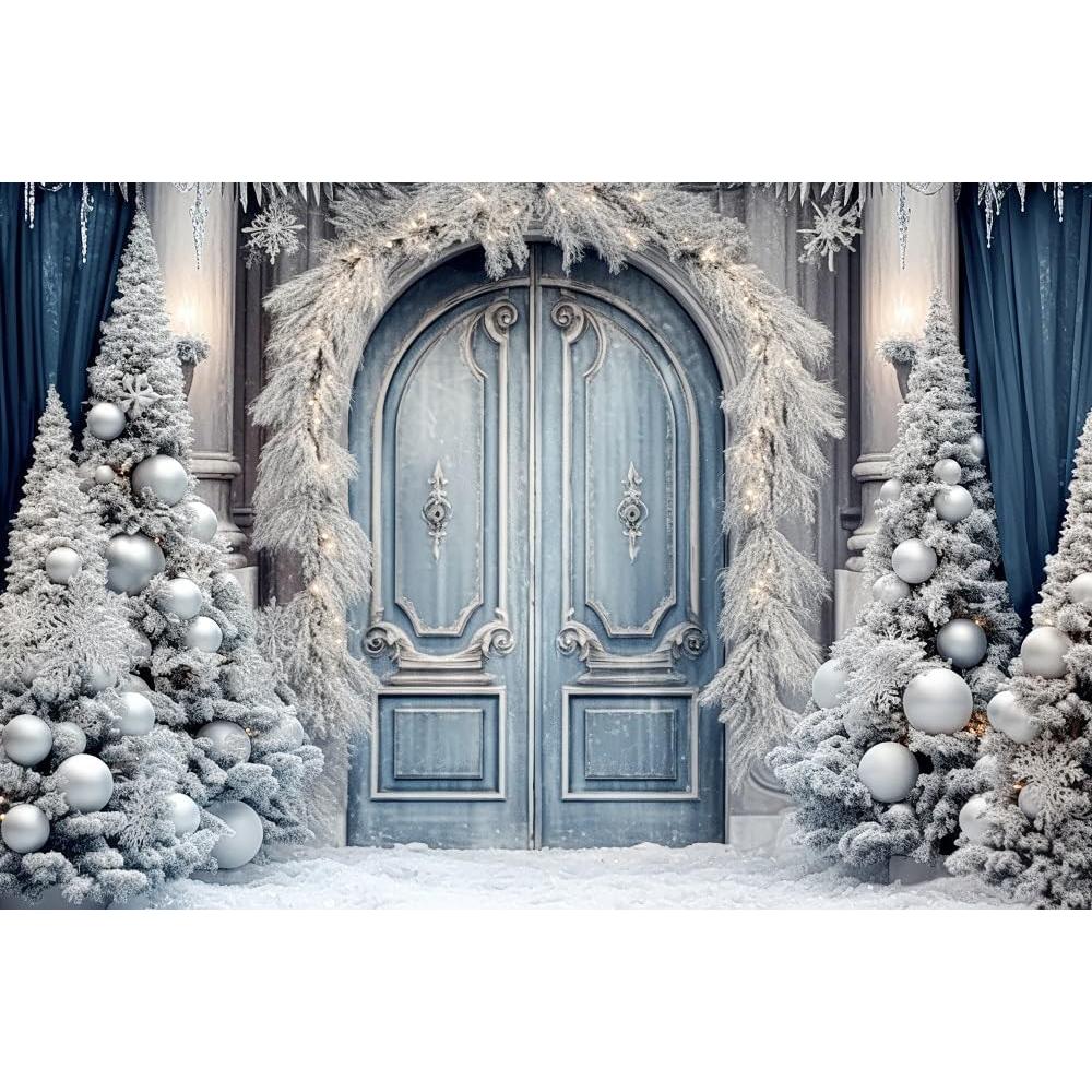 Fondo de Fotografía Navidad Kate 3x2m Azul Plateado