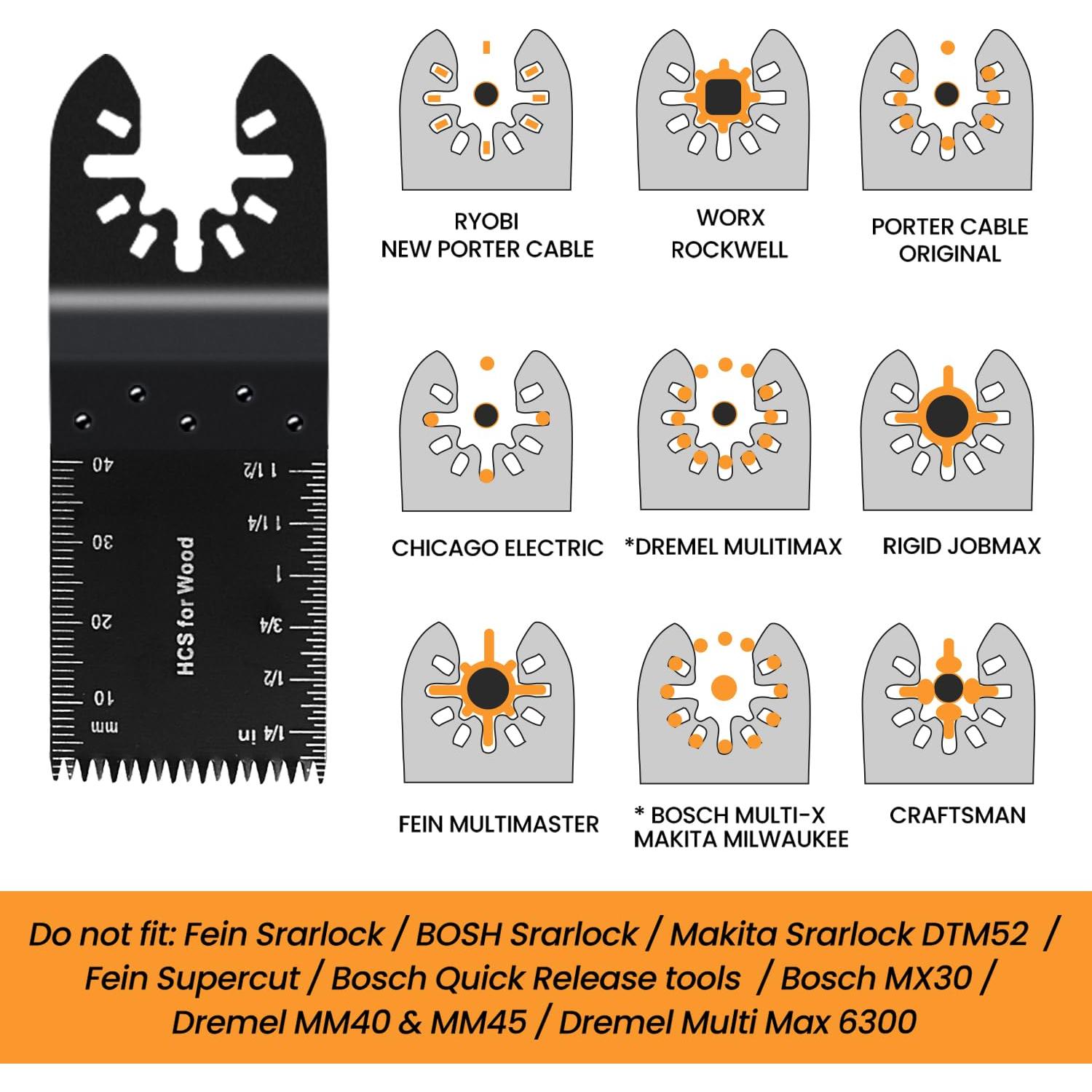 CONNOO 96 Piezas Cuchillas Oscilantes y Lijas Multiuso