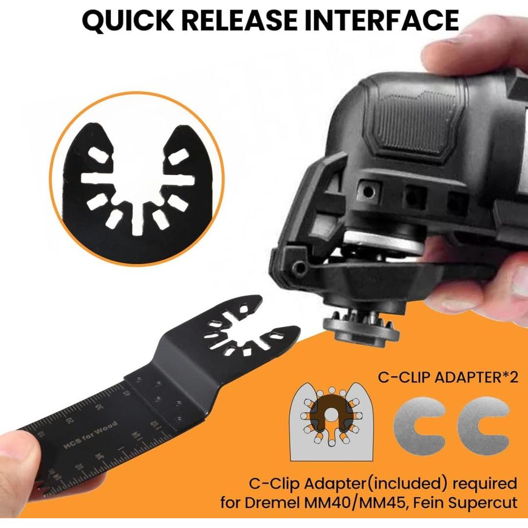 CONNOO 96 Piezas Cuchillas Oscilantes y Lijas Multiuso