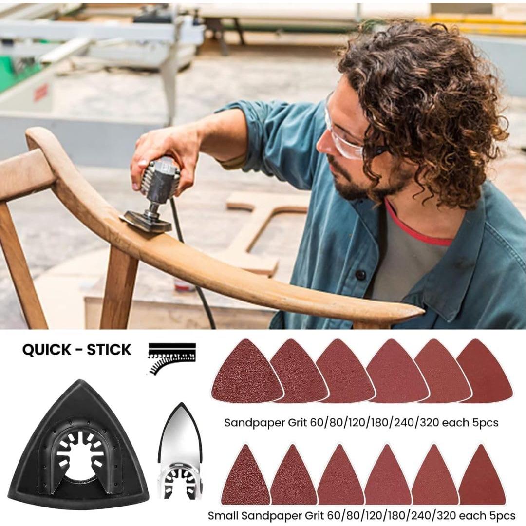 CONNOO 96 Piezas Cuchillas Oscilantes y Lijas Multiuso