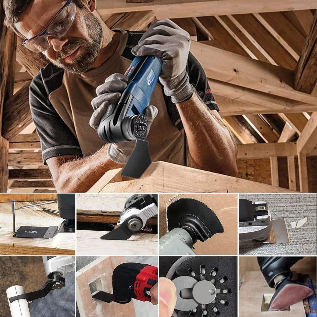 CONNOO 96 Piezas Cuchillas Oscilantes y Lijas Multiuso