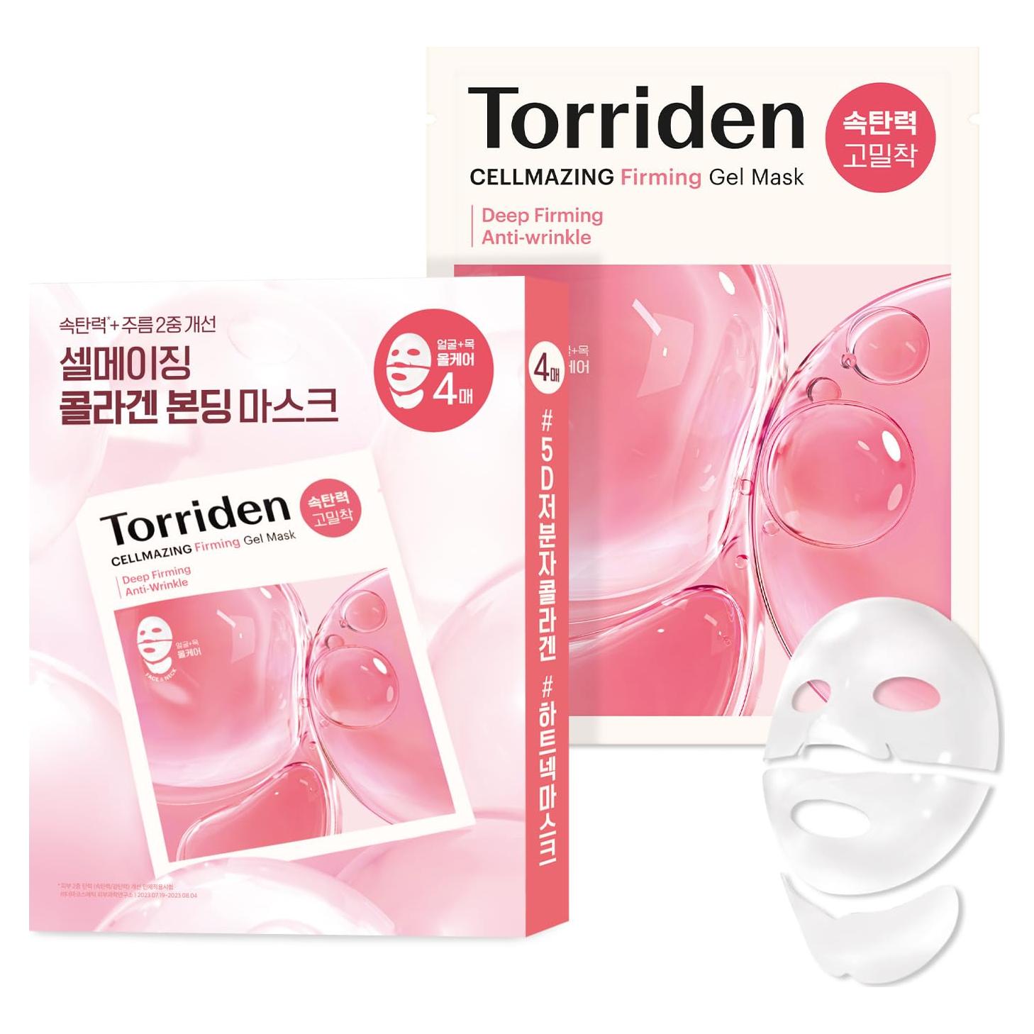 Mascarilla Facial y de Cuello Torriden Reafirmante 4 Pzas