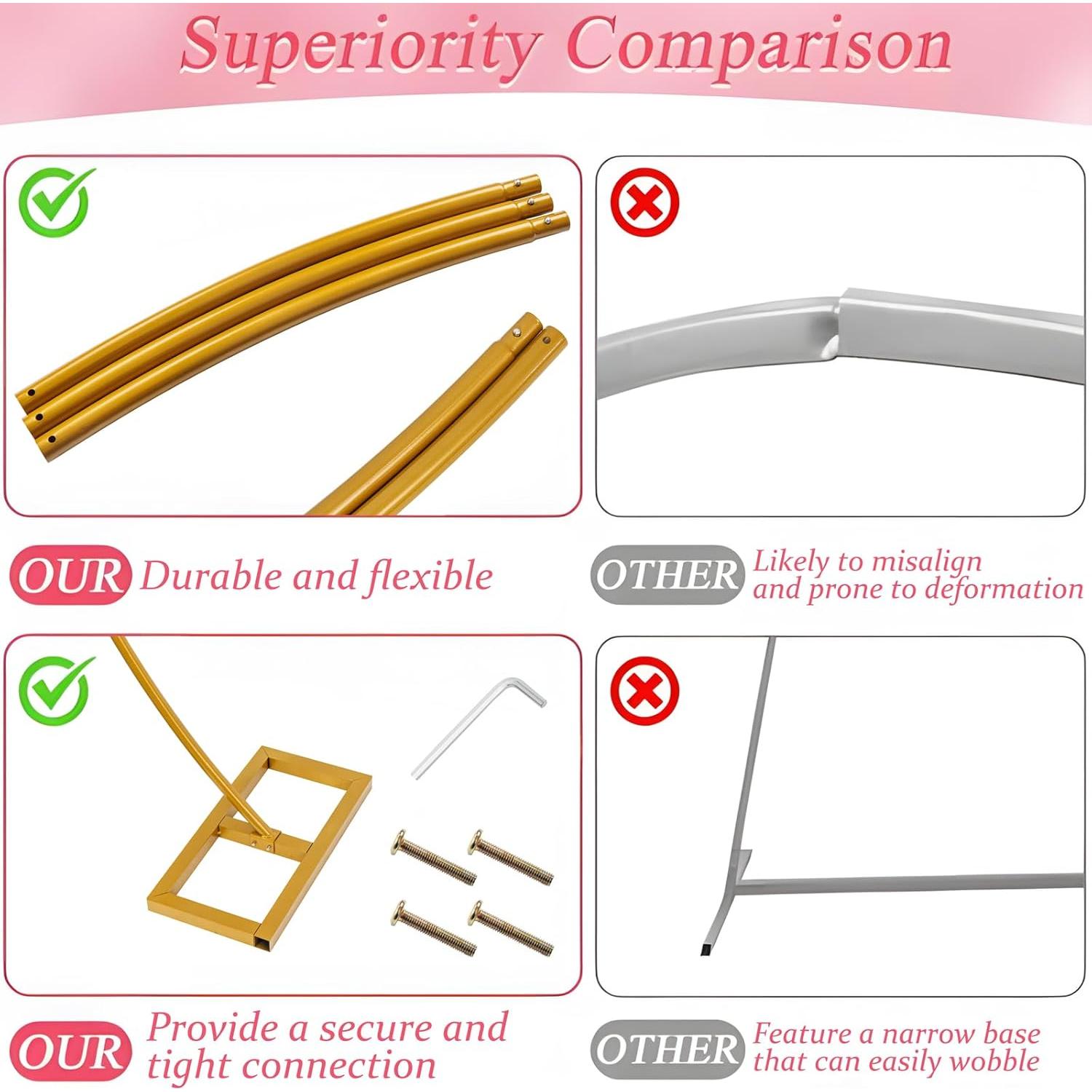 Arco de Boda Liacere 2.13x2.44M Metal Dorado Decoración