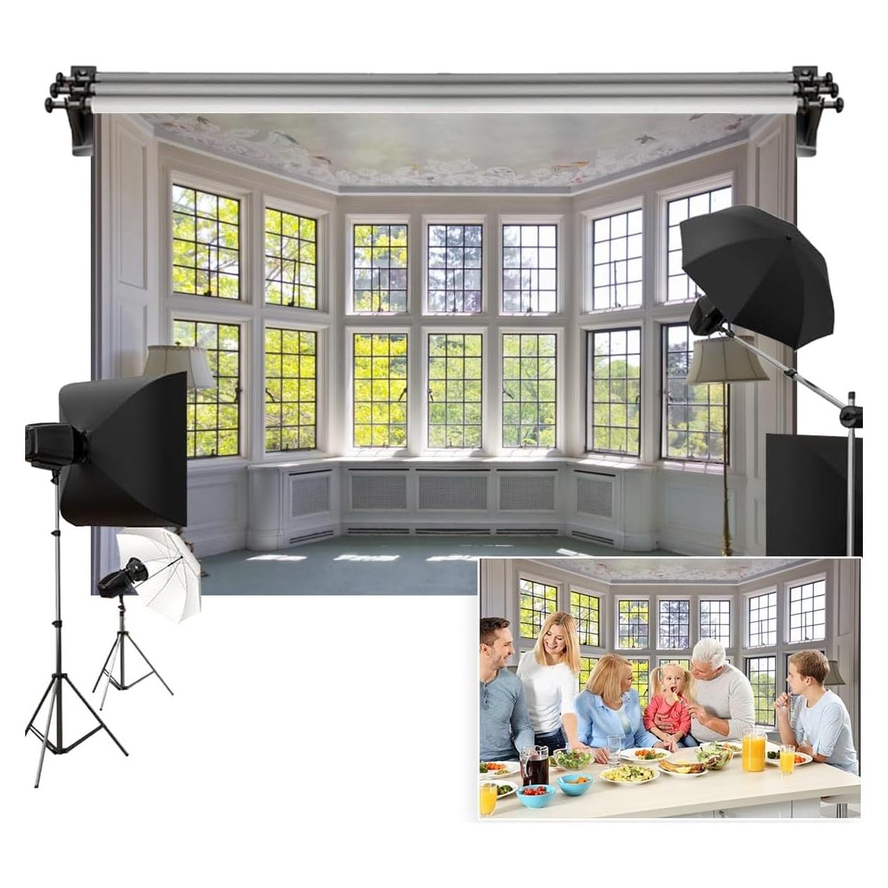 Fondo de Fotografía Poliester 4.5x2.5m Verde Ventana