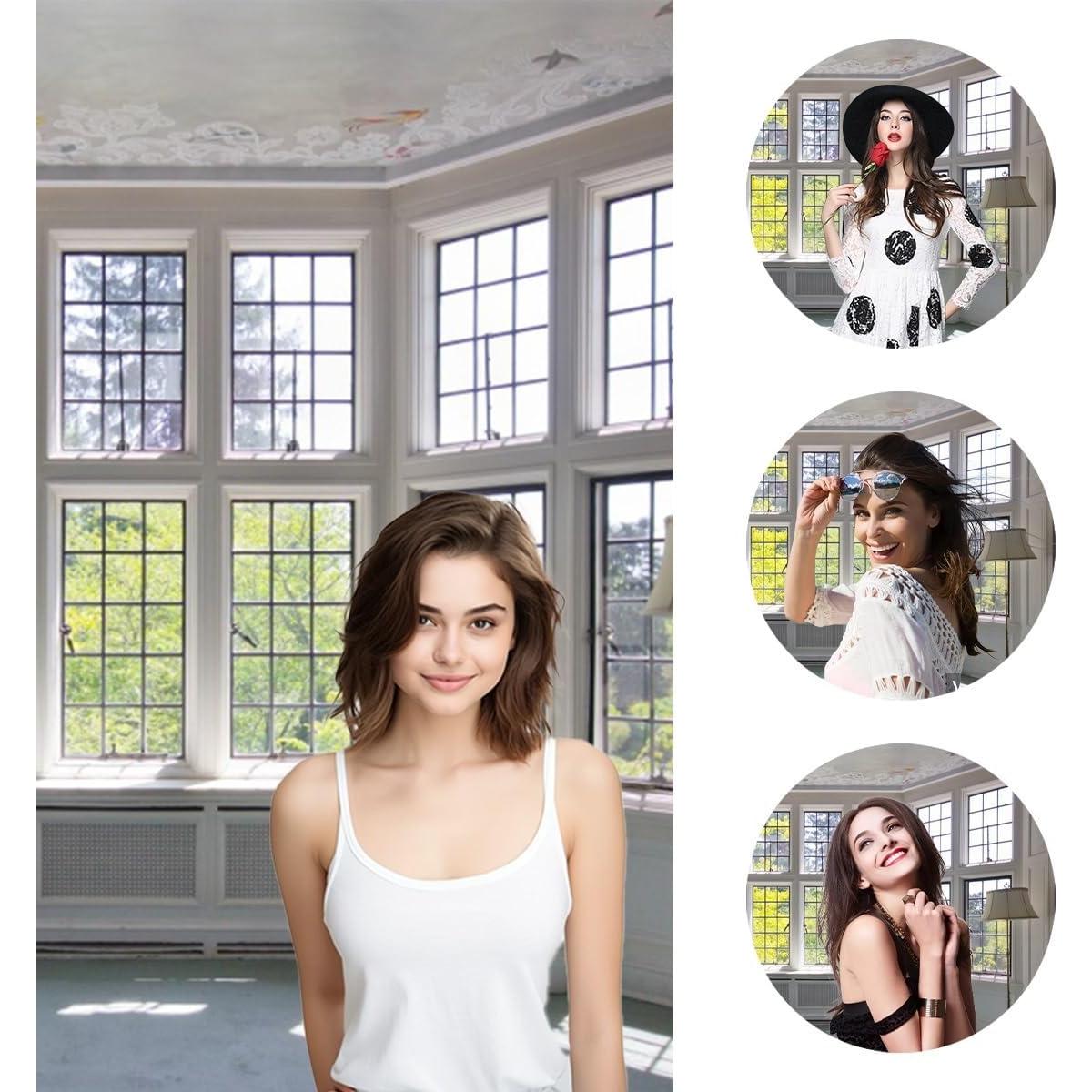 Fondo de Fotografía Poliester 4.5x2.5m Verde Ventana