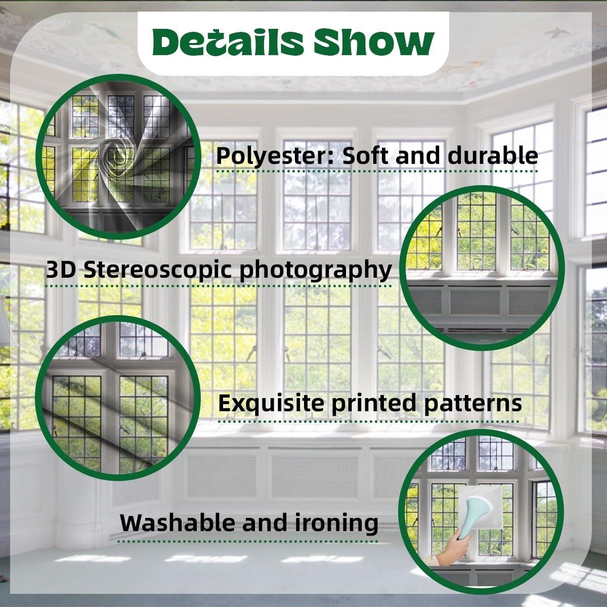 Fondo de Fotografía Poliester 4.5x2.5m Verde Ventana