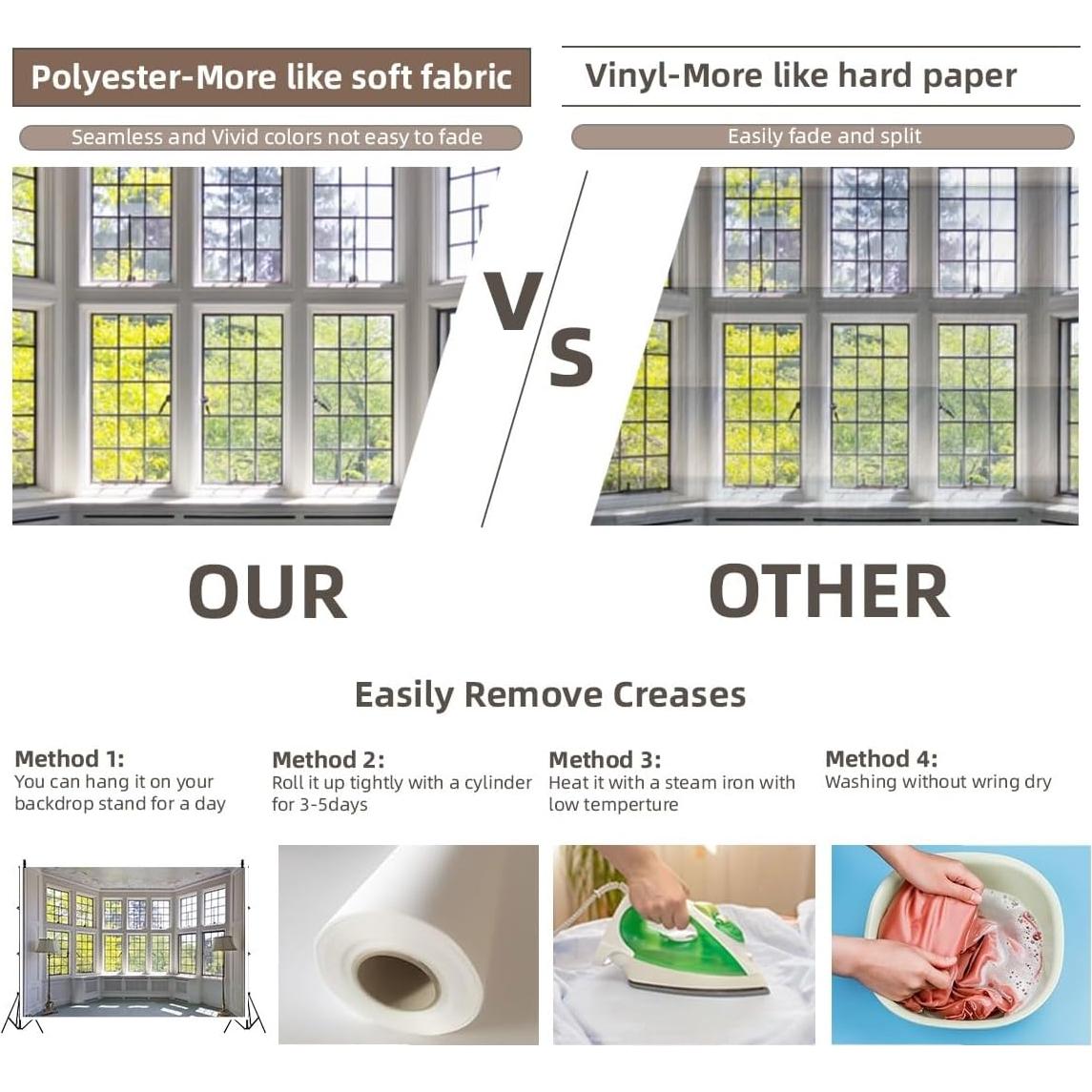 Fondo de Fotografía Poliester 4.5x2.5m Verde Ventana