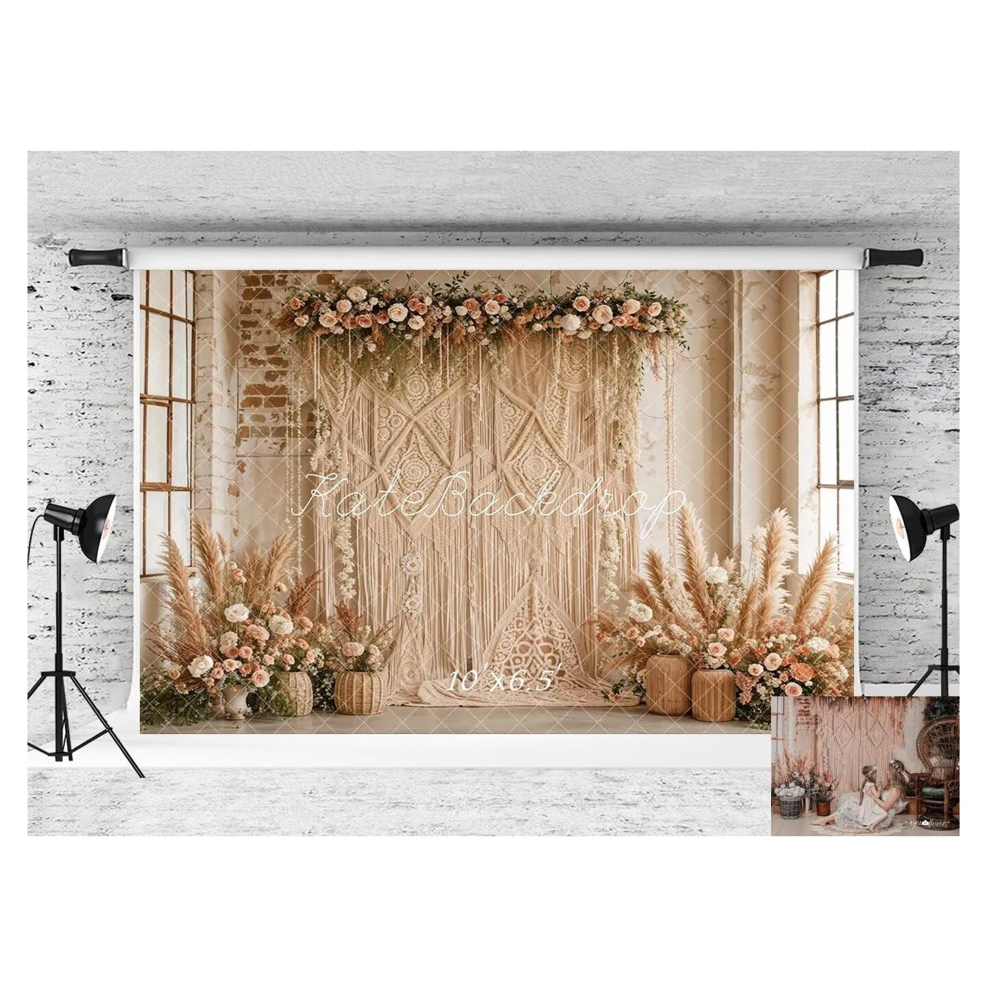 Cortina de Fondo de Foto Boho Kate 3m x 2m Microfibra
