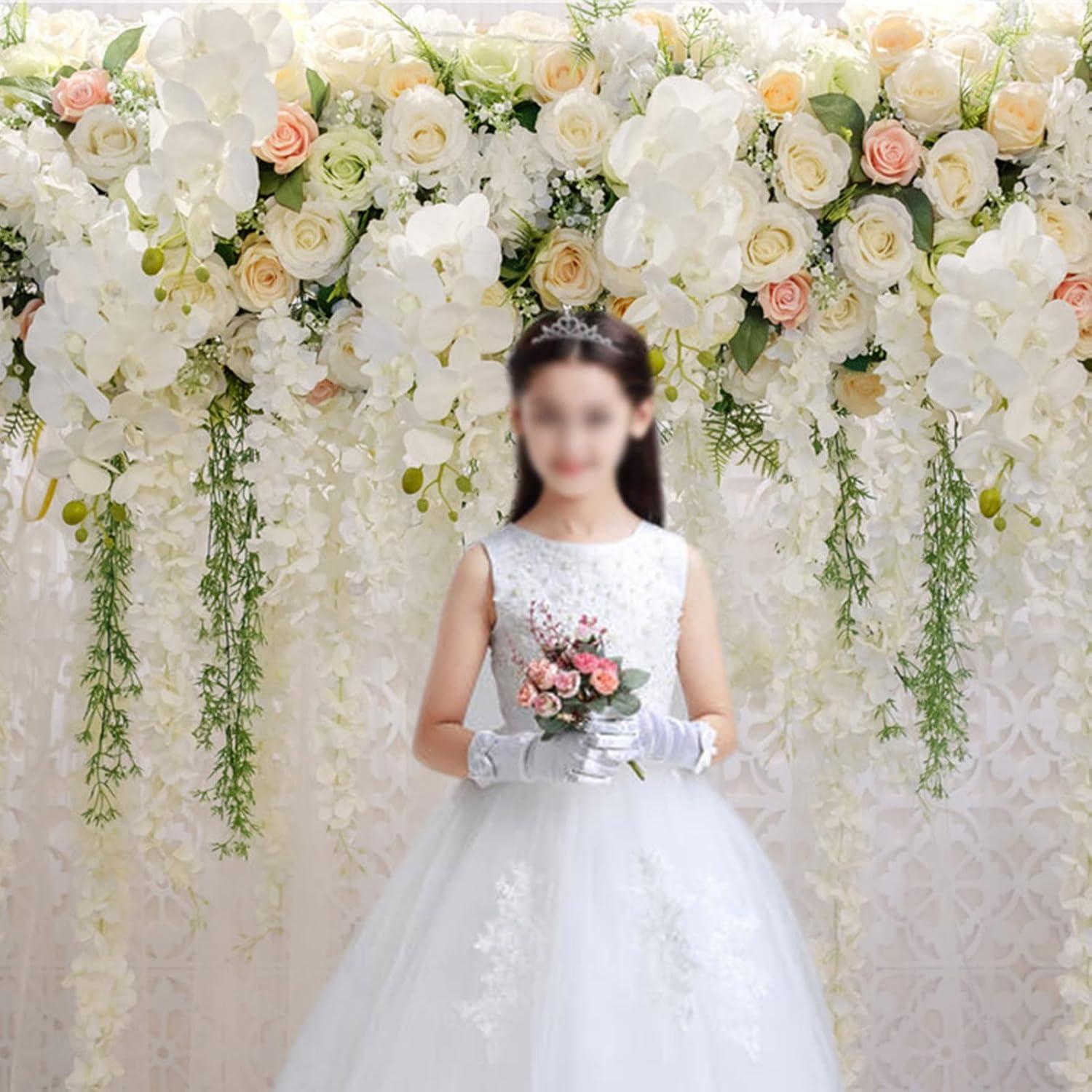 Fondo Fotográfico Floral Blanco 300x240 cm Qian para Eventos