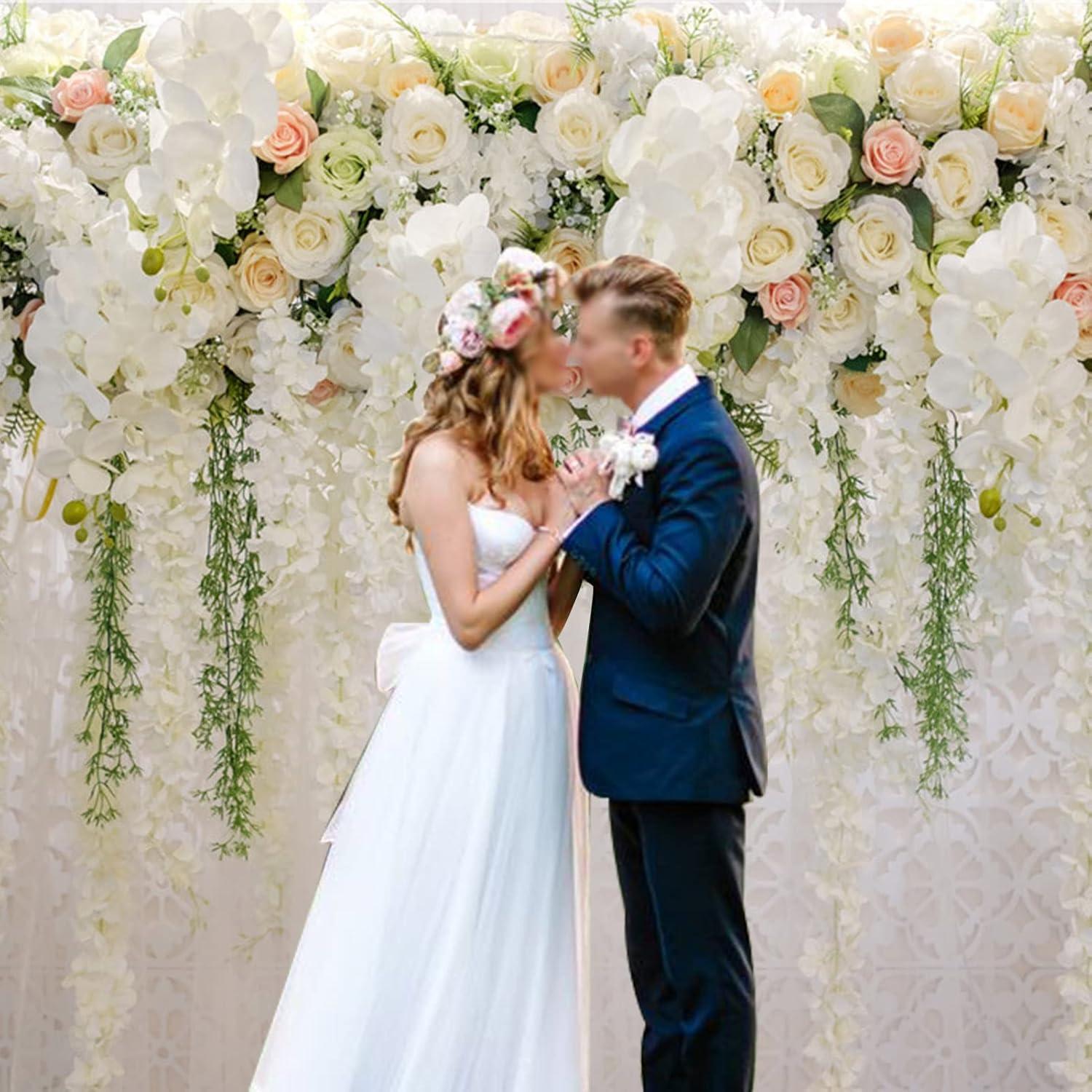 Fondo Fotográfico Floral Blanco 300x240 cm Qian para Eventos