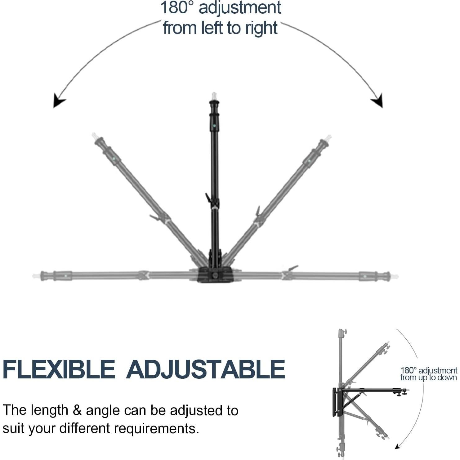 Soporte de Luz de Montaje en Pared BEIYANG 130 cm Ajustable