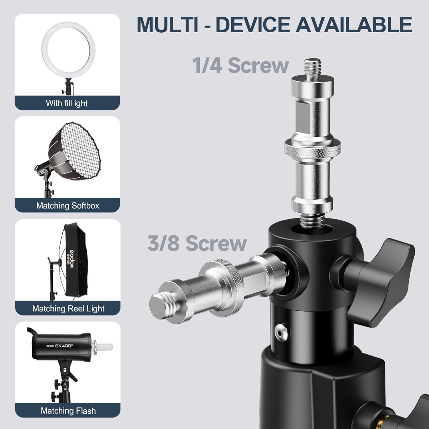 Soporte de Luz de Montaje en Pared BEIYANG 130 cm Ajustable