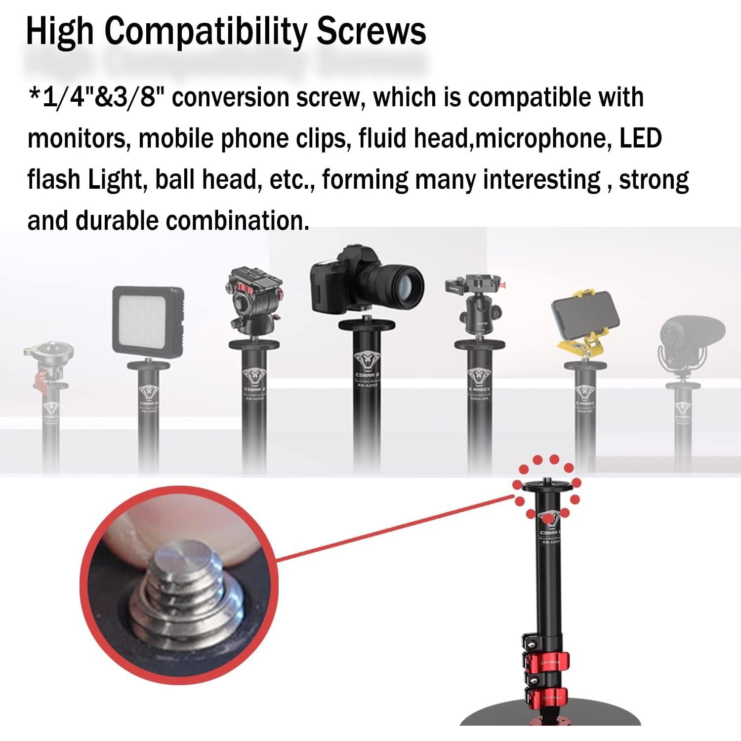 Monopod IFOOTAGE RB-A300 con Base Redonda 30cm, 151cm Altura