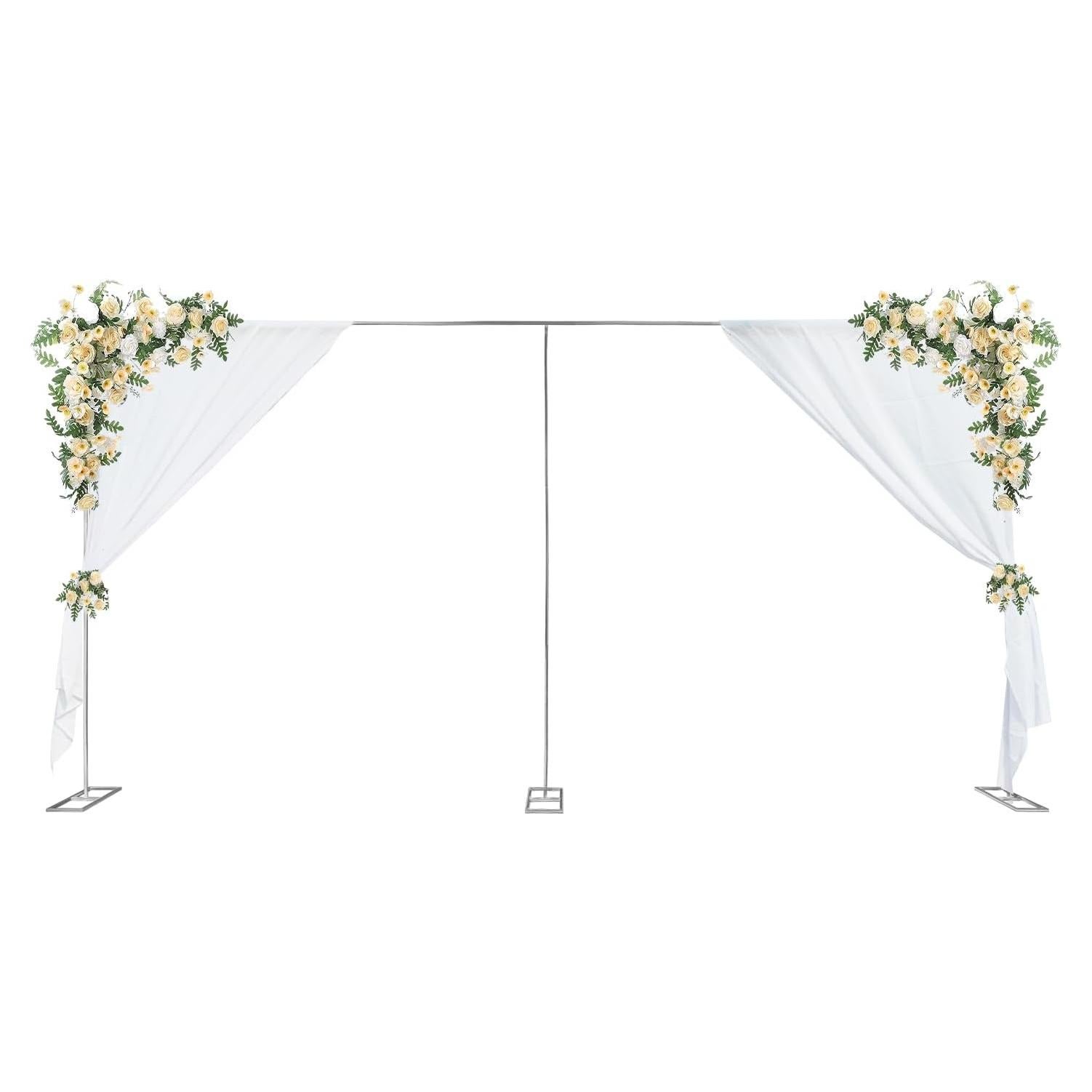 Soporte de Fondo para Bodas SHanxiym 6m x 3m Ajustable Plateado