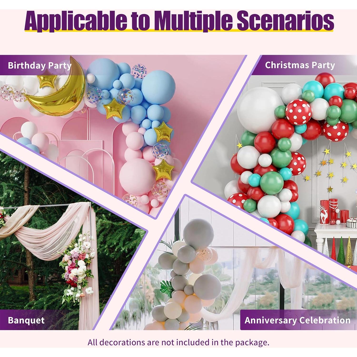 Soporte de Fondo para Bodas SHanxiym 6m x 3m Ajustable Plateado