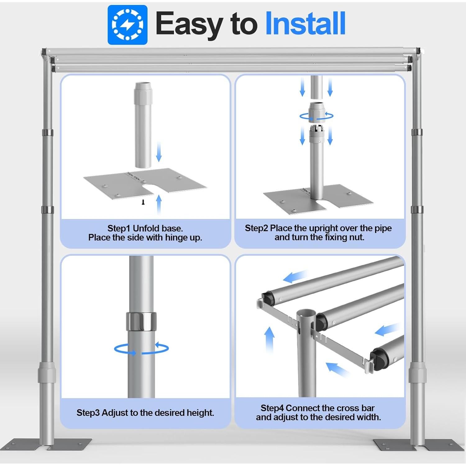 Soporte de Fondo Ajustable GLOSHOOTING 2.62x3.05m para Fotografía