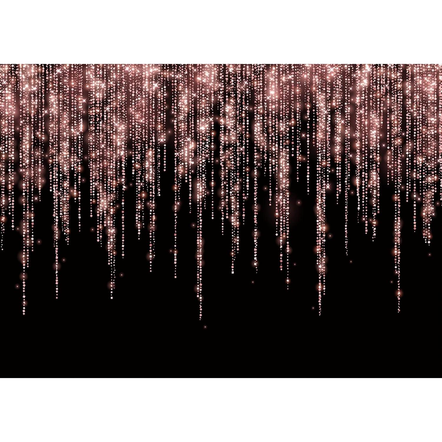 Fondo Fotográfico Vinilo LTLYH 3x2.4m Oro Rosa para Fiestas