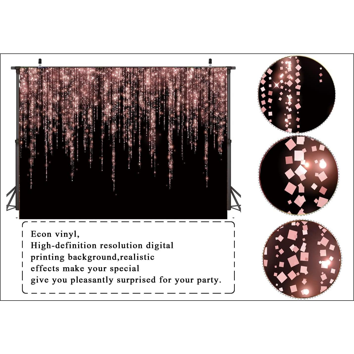 Fondo Fotográfico Vinilo LTLYH 3x2.4m Oro Rosa para Fiestas