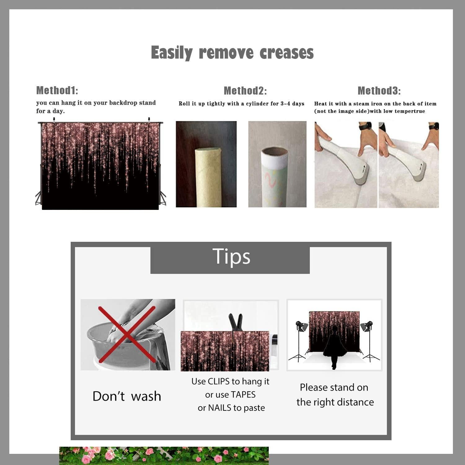 Fondo Fotográfico Vinilo LTLYH 3x2.4m Oro Rosa para Fiestas