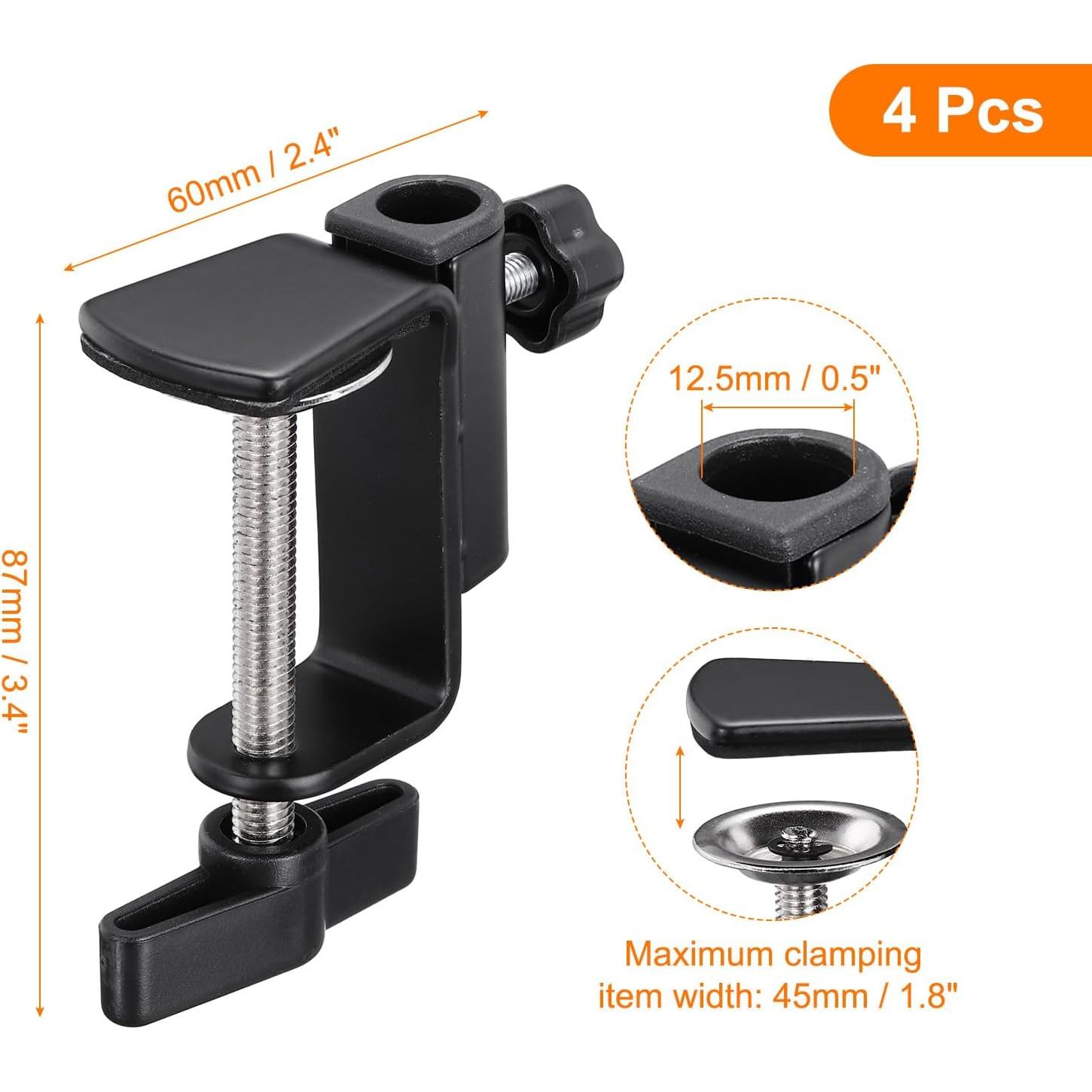 Abrazaderas de Mesa en C MECCANIXITY 4 Pcs Ajustables Negro