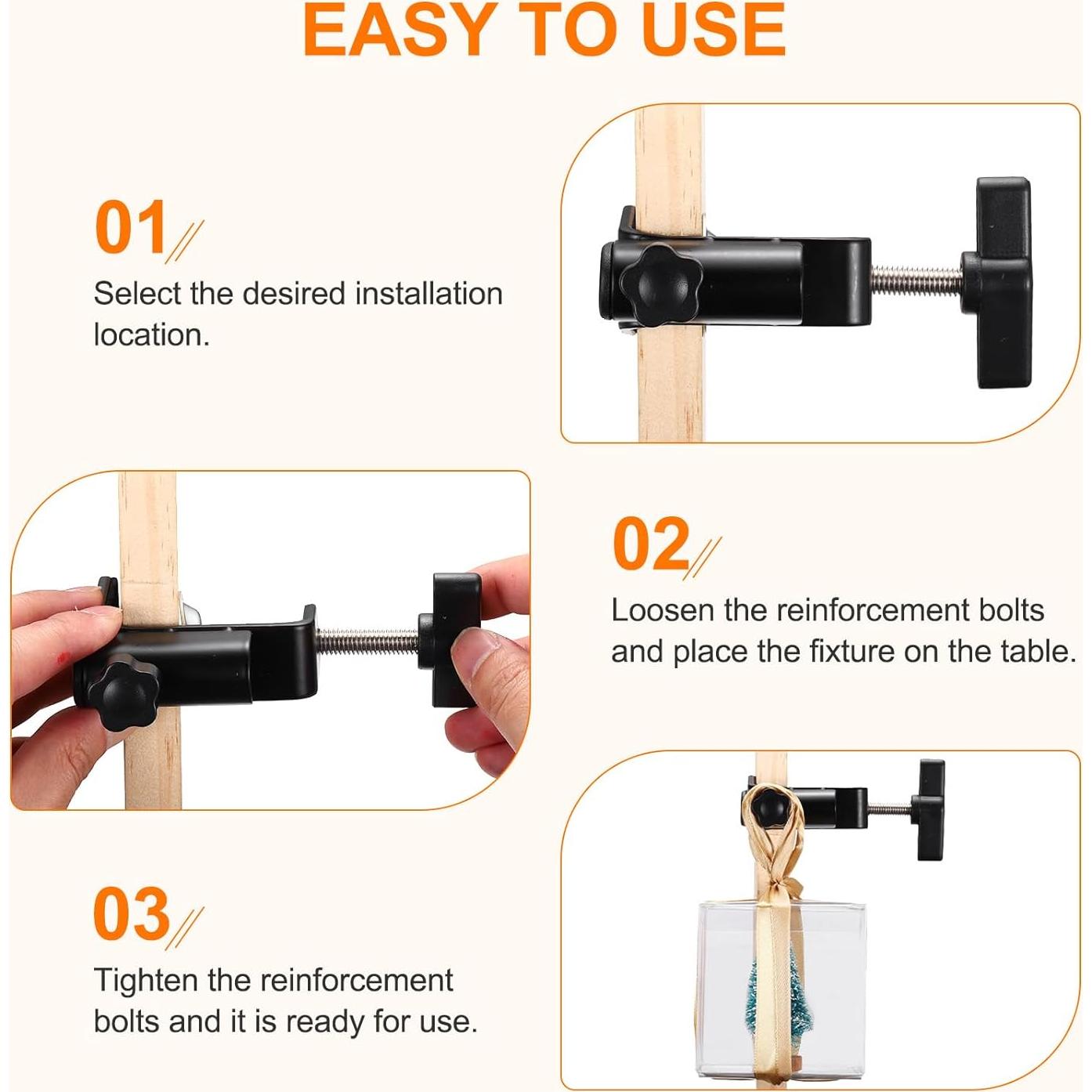 Abrazaderas de Mesa en C MECCANIXITY 4 Pcs Ajustables Negro