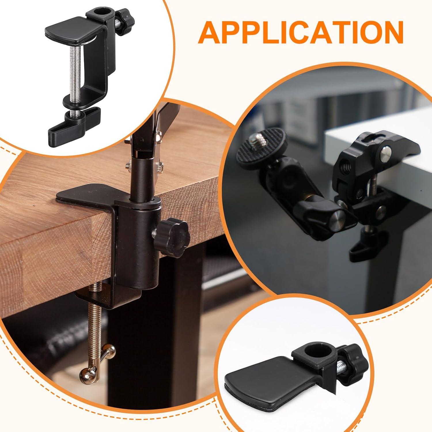 Abrazaderas de Mesa en C MECCANIXITY 4 Pcs Ajustables Negro