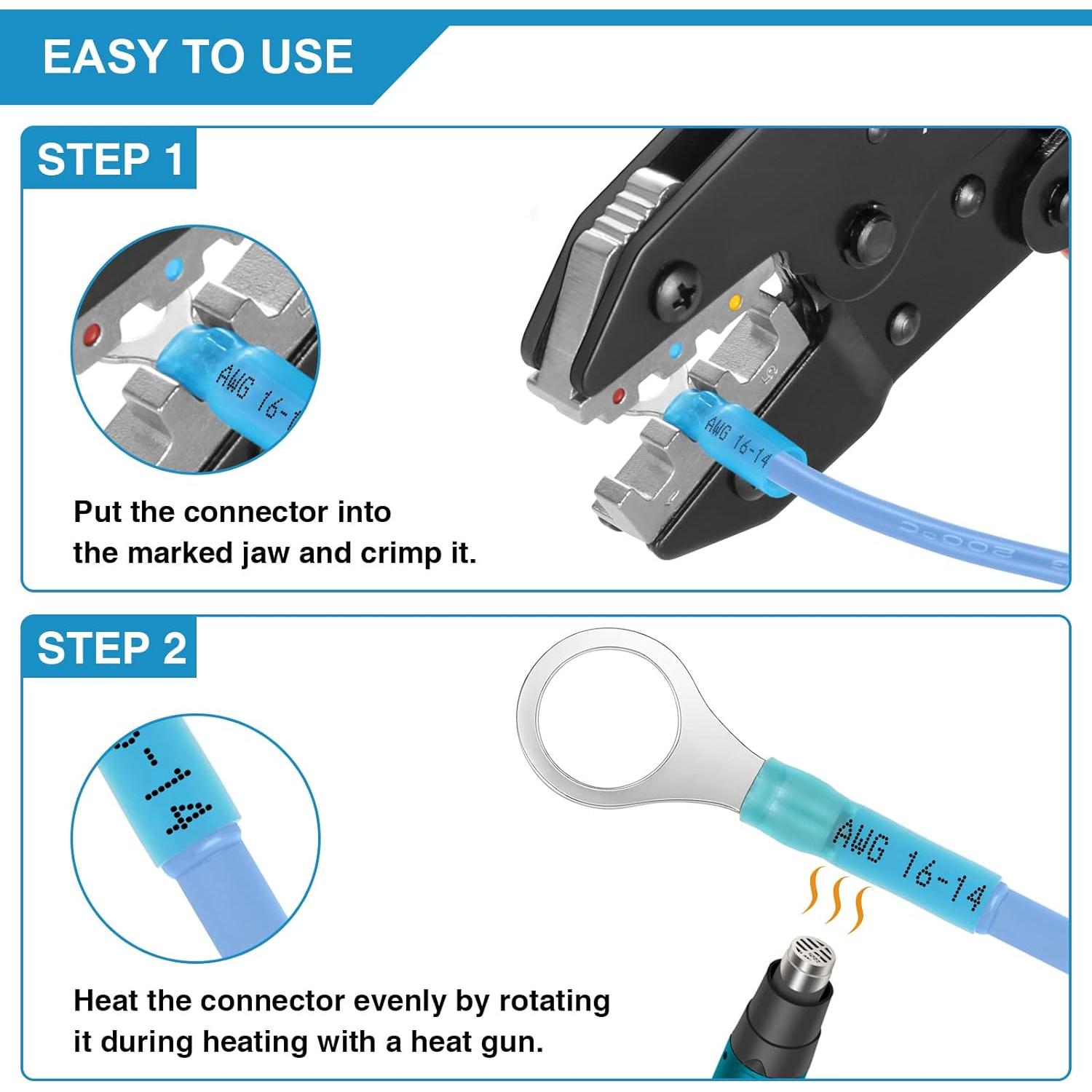 Crimpadora Plustool para Conectores Termorretráctil AWG22-10