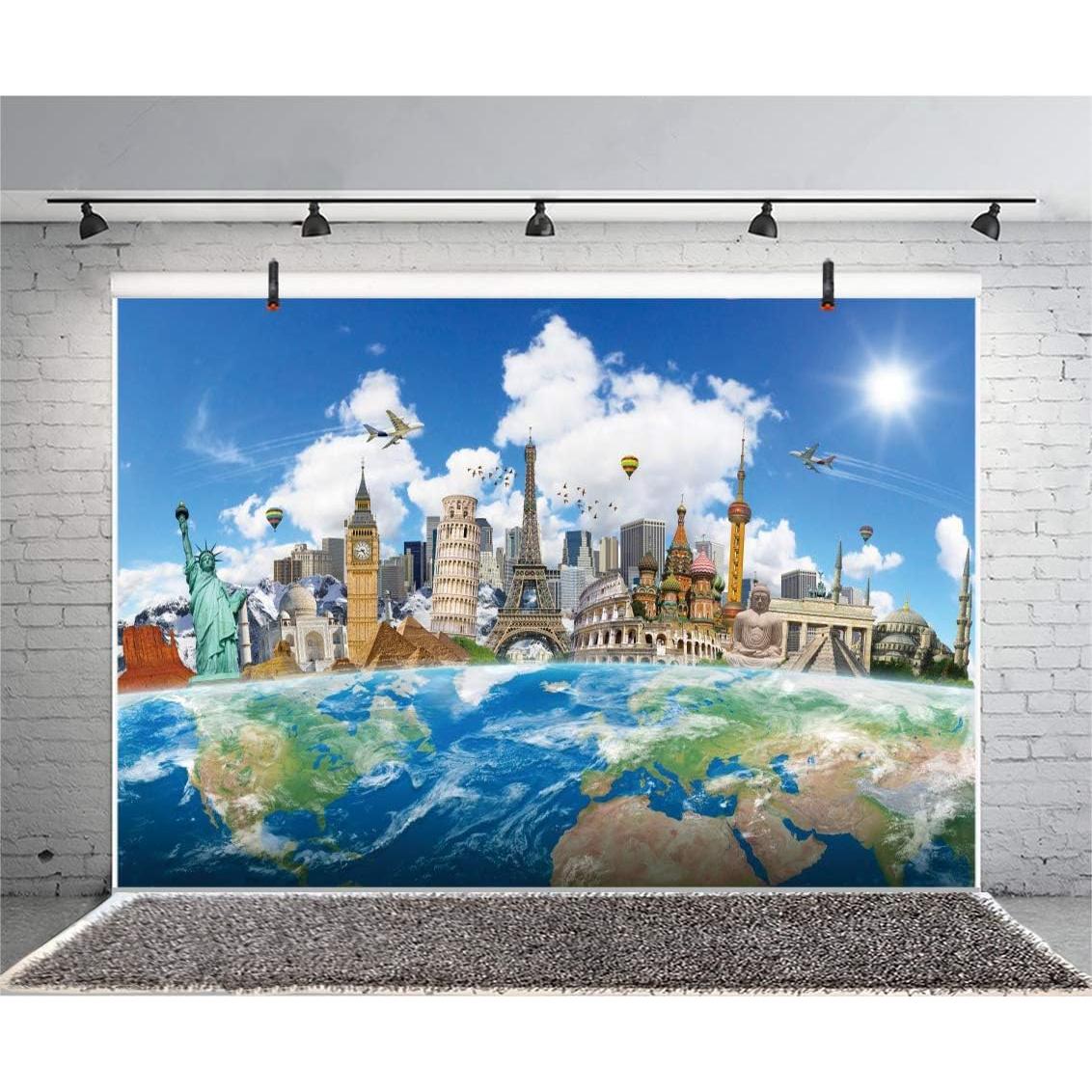 Fondo de Fotografía Vinilo Yeele 3x2.5m Alrededor del Mundo