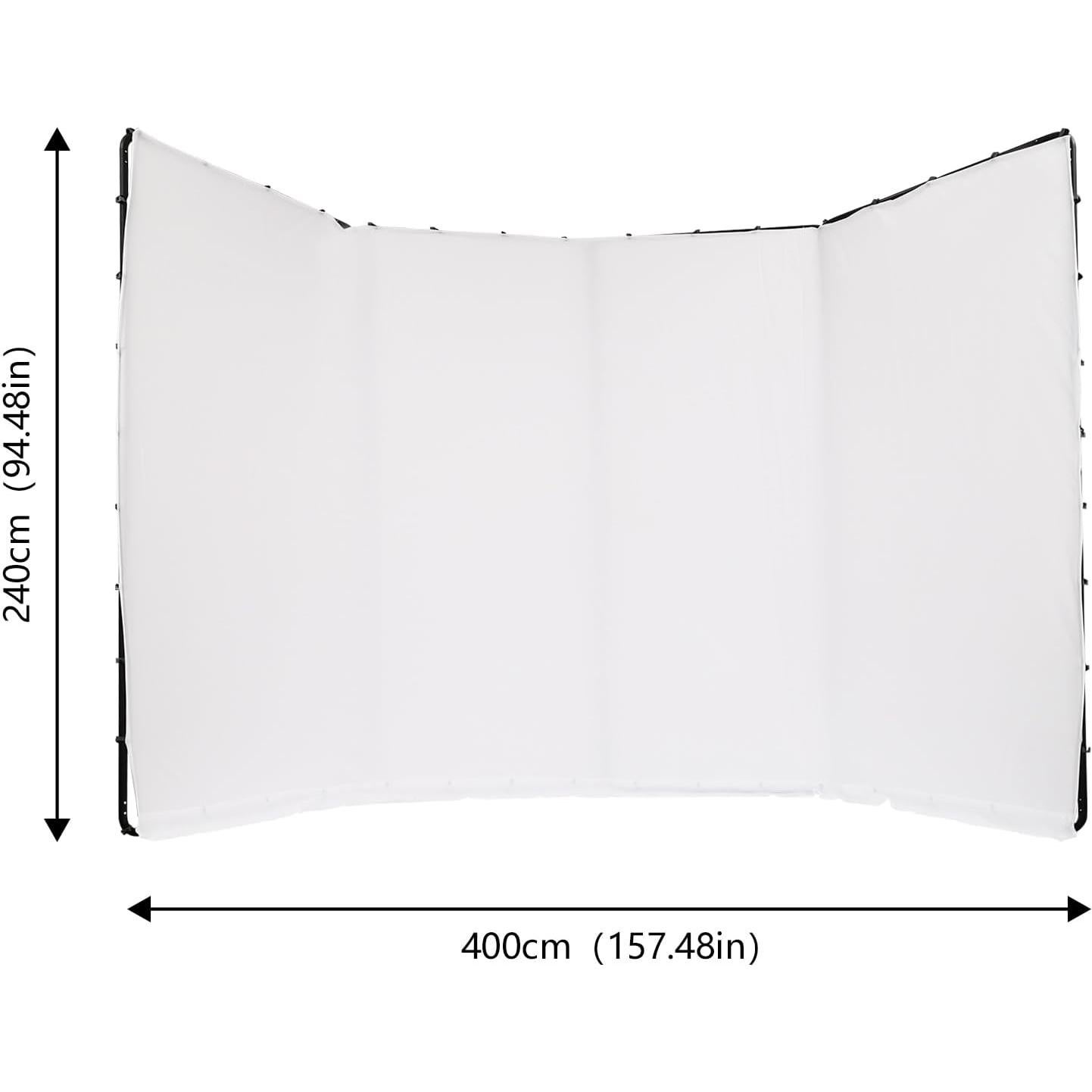 Kit de fondo fotográfico blanco 2.4x4m con soporte ajustable