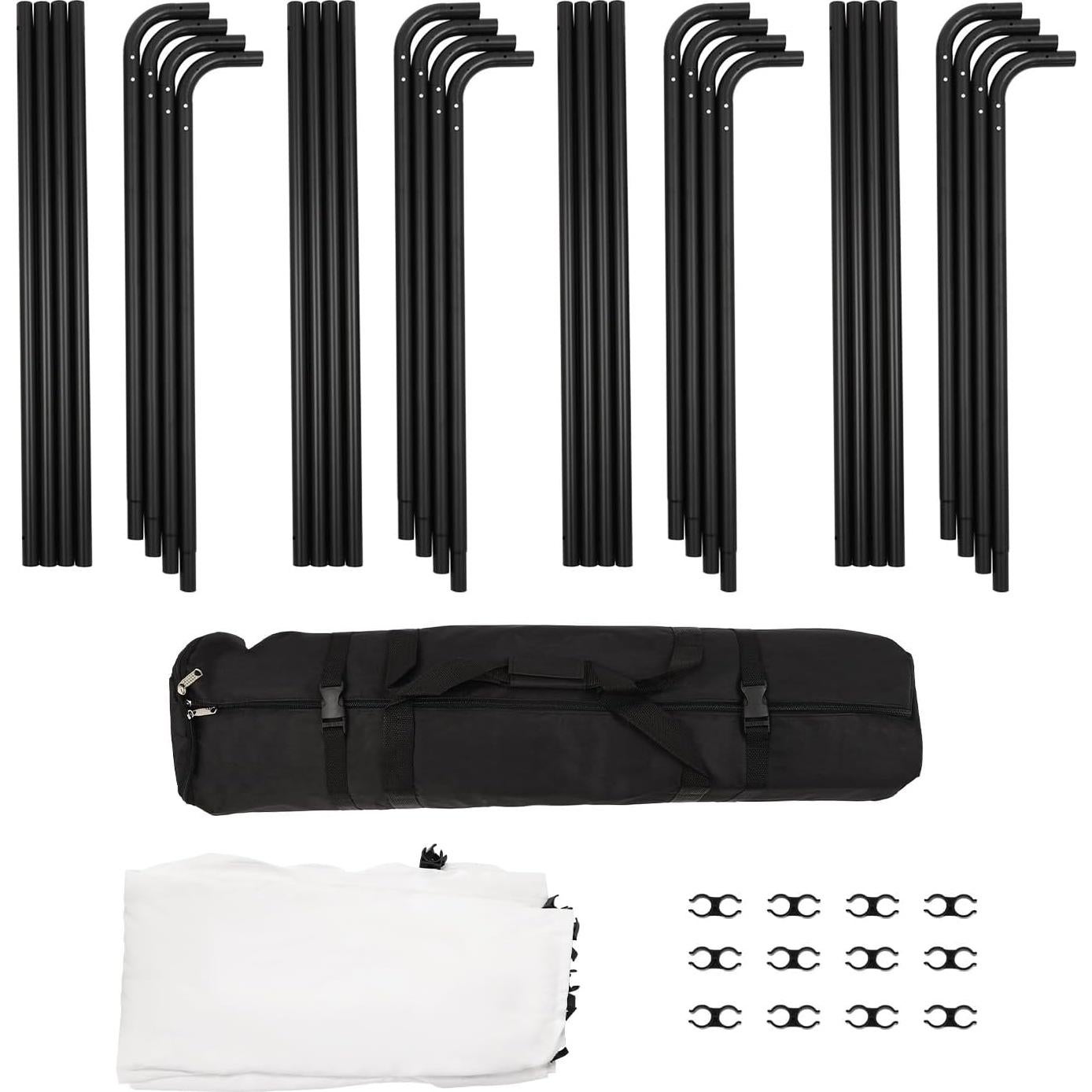 Kit de fondo fotográfico blanco 2.4x4m con soporte ajustable