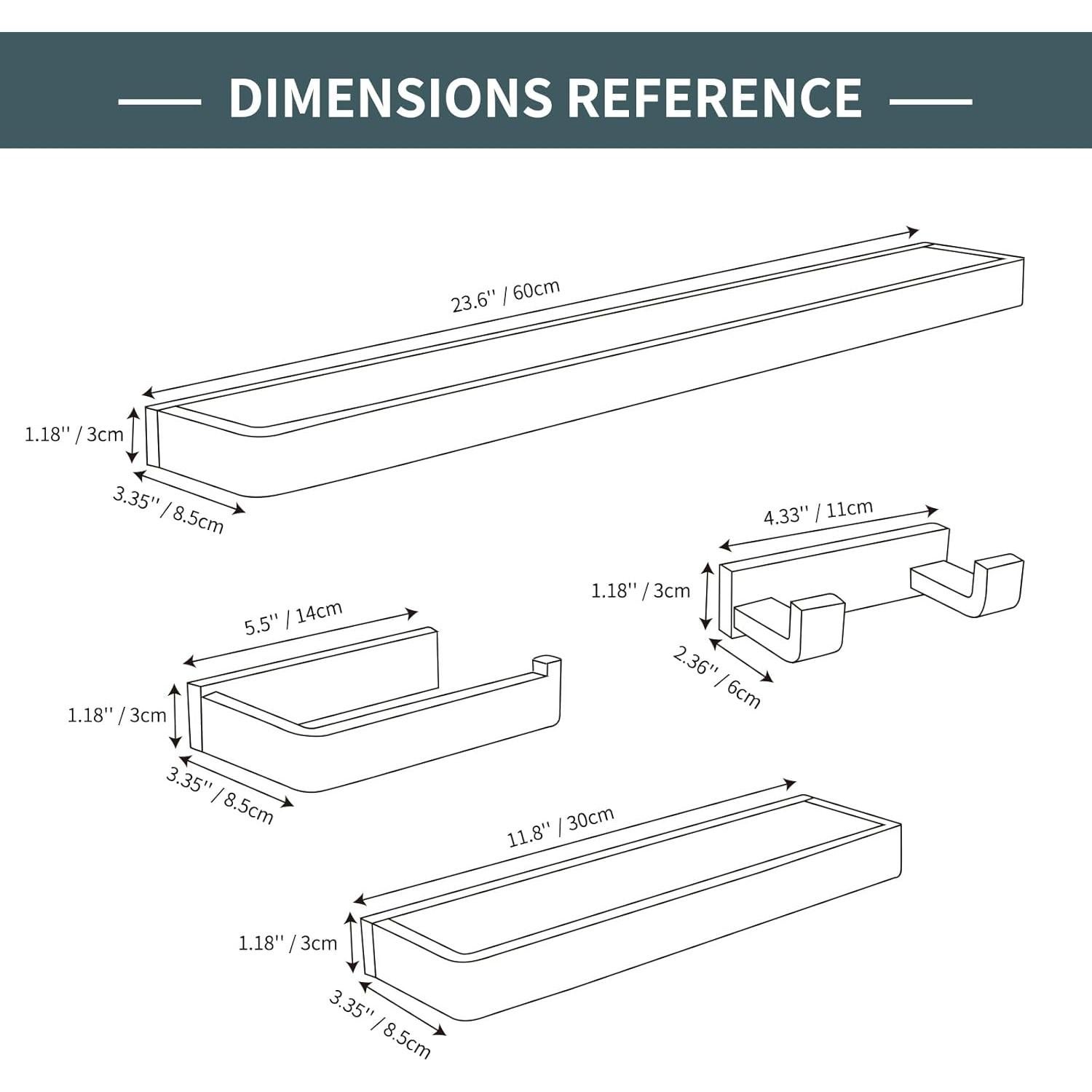 Juego de Accesorios de Baño YACVCL 4 Piezas Acero Inoxidable
