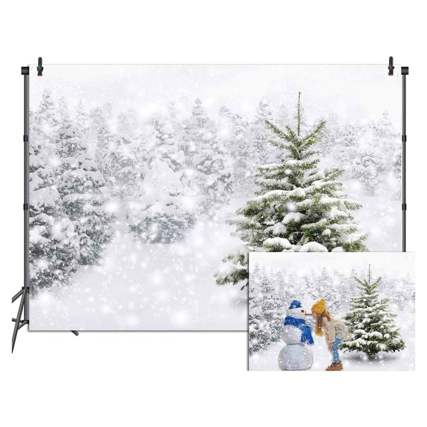 Fondo de Navidad Invierno Bosque Nieve 240x180cm Vinilo
