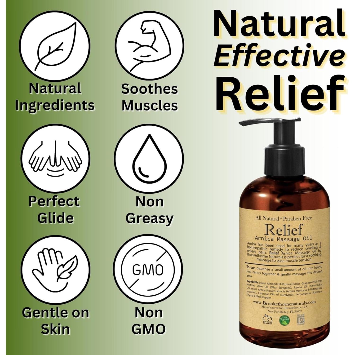 Aceite de Masaje Arnica Relief 473ml Natural para Alivio